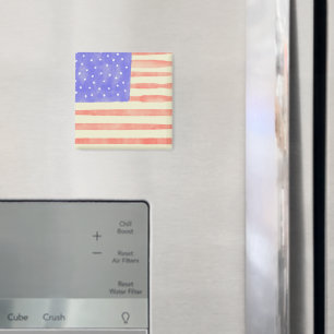 Watercolor rustic USA American flag Magnet