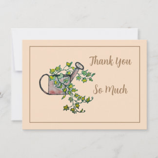Watercolor Rustic Watering Can Thank You Card