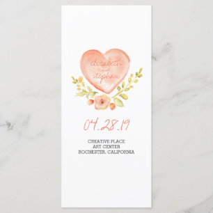 Watercolor rustic wedding programs programme