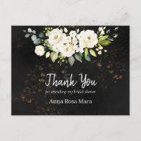 *~* Watercolor Rustic White Rose Bridal Shower