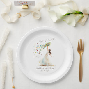 Watercolor Rustic Wildflower Bridal Shower Paper Plate