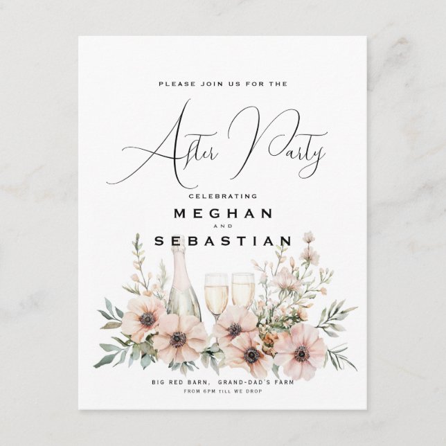 Watercolor Rustic Wildflower Wedding  Enclosure Card (Front)