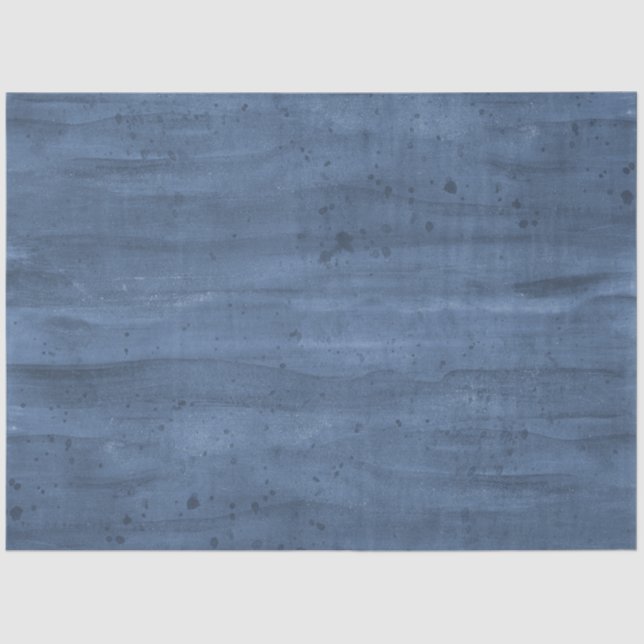 Watercolor Rustic Wood Navy Blue Decoupage Tissue Paper (Front)