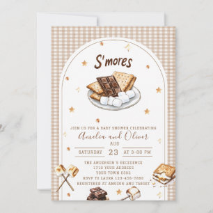 Watercolor S`more to love baby shower Invitation