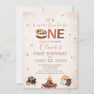 Watercolor S`more to love fall birthday party Invitation