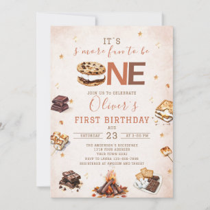 Watercolor S`more to love fall birthday party Invitation