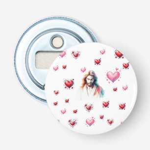 Watercolor Sacred Heart of Jesus – Christian Art P Bottle Opener
