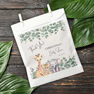 Watercolor Safari Animals Baby Shower Thank You Favour Bags