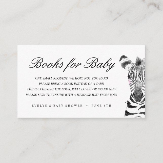 Watercolor Safari Animals | Books for Baby Enclosure Card (Front)