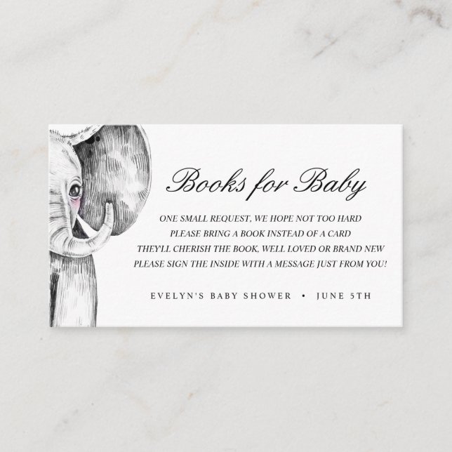 Watercolor Safari Animals | Books for Baby Enclosure Card (Front)