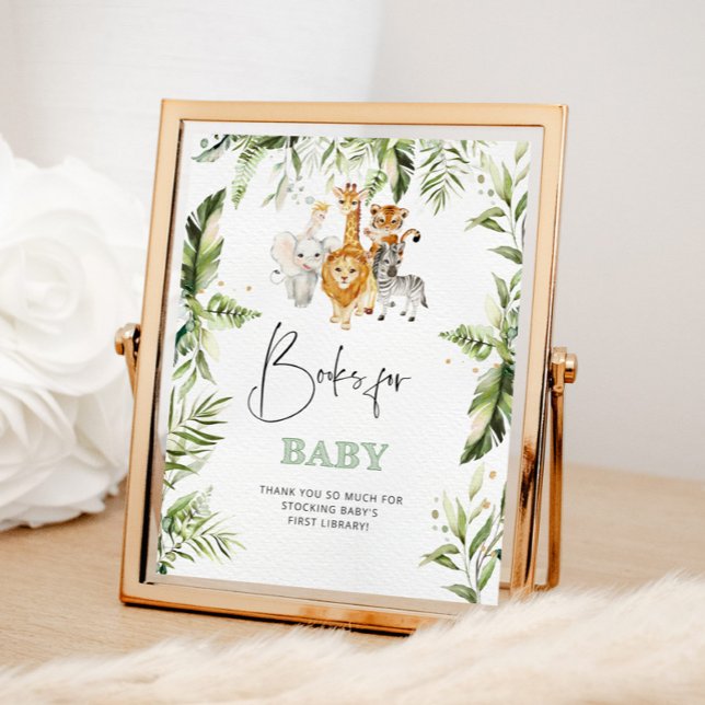 Watercolor safari animals books for baby poster (Creator Uploaded)