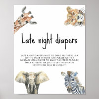 Watercolor safari animals - Late Night diapers
