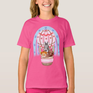 Watercolor Safari Animals Zebra, Tiger, Hippo Hot  T-Shirt