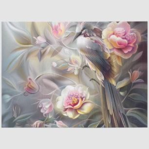 Watercolor Safari Birds Floral Ephemera Decoupage Tissue Paper