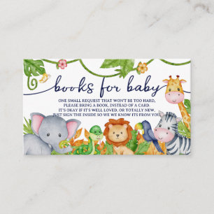 Watercolor Safari Jungle Book Request Baby Shower Enclosure Card