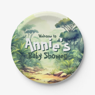 Watercolor Safari Wild One Safari Theme, Jungle, Paper Plate