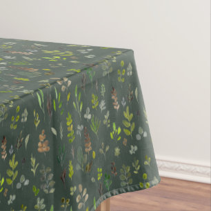 Watercolor Sage Colourful Eucalyptus Leaves Patter Tablecloth