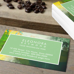 Watercolor Sage Greenish Ombre Elegant Business Card