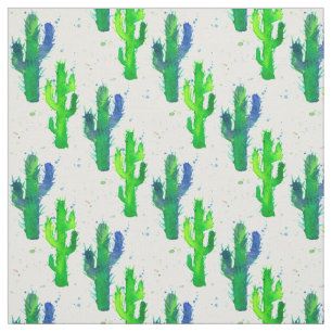 Watercolor Saguaro Cactus Fabric
