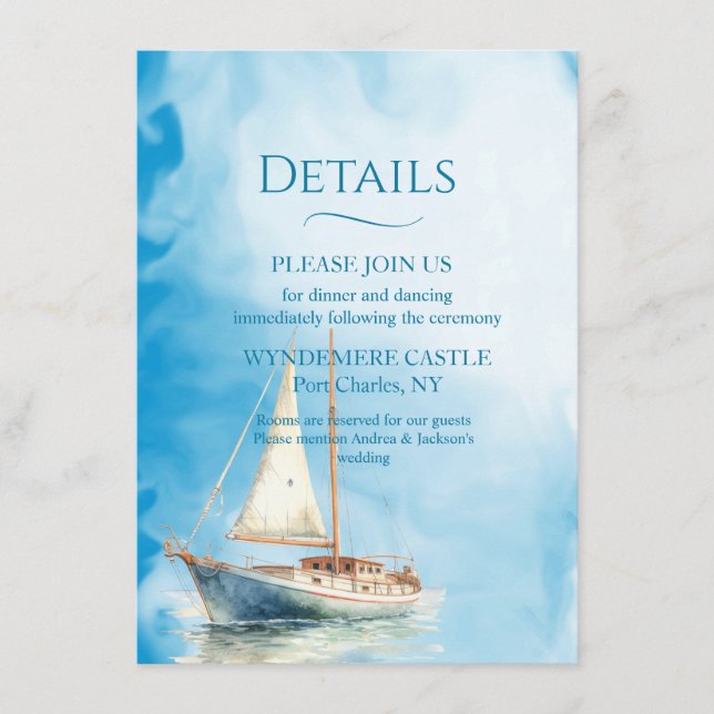 Watercolor Sailboat Enclosure Card (Front)