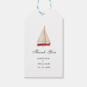 Watercolor Sailboat Nautical wedding Gift Tags