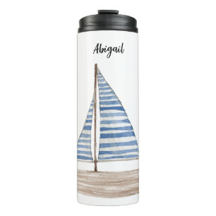 Watercolor Sailboat  Thermal Tumbler