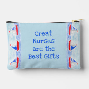 Watercolor Sailboats Nurses are the Best Gift Accessory Pouch