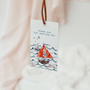 Watercolor Sailor Bunny Nautical Favour Tag