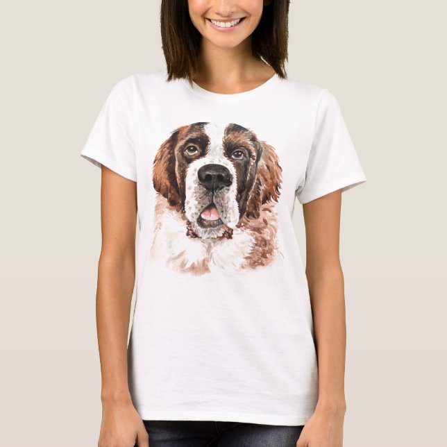 Watercolor Saint Bernard T-Shirt (Front)