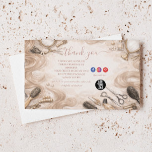 Watercolor Salon Beauty Branding Thank You Card