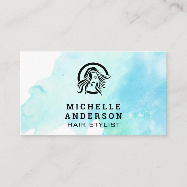 Watercolor Salon Hair Beauty Logo | Loyalty Card (Front)