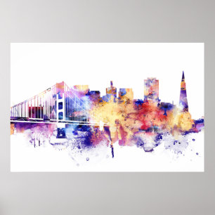 Watercolor San Francisco Poster
