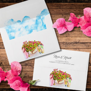 Watercolor San Miguel de Allende Mexican Wedding Envelope