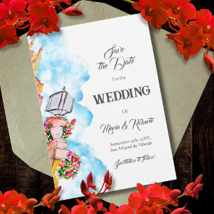 Watercolor San Miguel de Allende Save the Date Invitation
