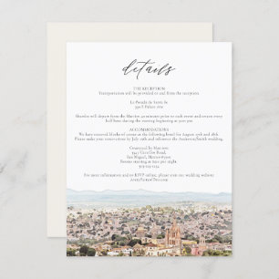 Watercolor San Miguel Skyline Mexico Details Card