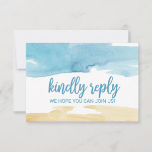 Watercolor Sand and Sea Song Request RSVP Invitation