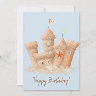 Watercolor Sand Castle Birthday Card