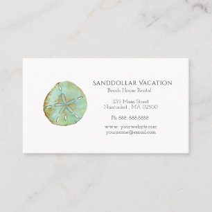 Watercolor Sand dollar nautical business card