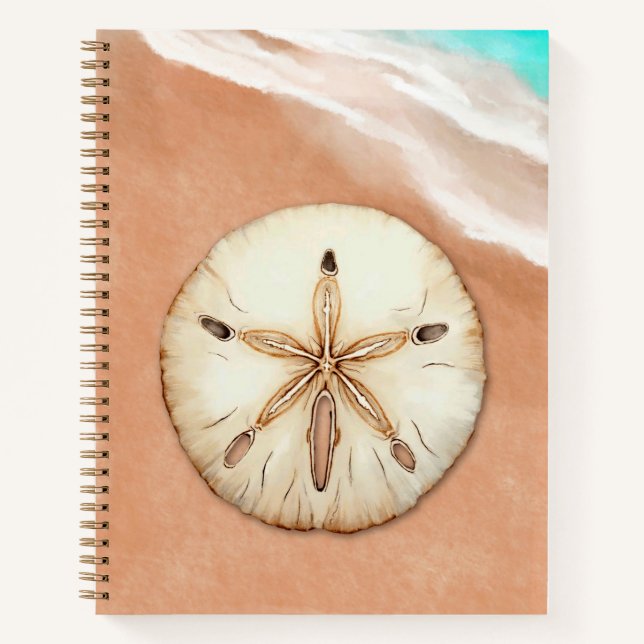 Watercolor Sand Dollar on the Beach Journal (Front)