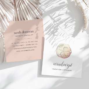 Watercolor Sand Dollar Square Business Card
