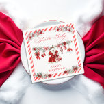 Watercolor Santa Baby Christmas Girl Baby Shower Napkin<br><div class="desc">Watercolor Santa Baby Christmas Girl Baby Shower Napkins. Matching items are available.</div>