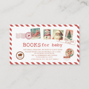  Watercolor Santa baby christmas North pole books  Enclosure Card