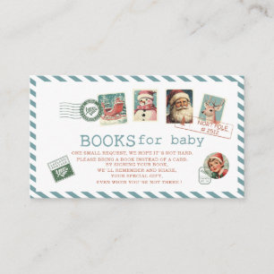 Watercolor Santa baby christmas North pole books  Enclosure Card