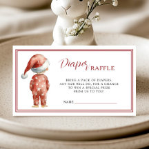 Watercolor Santa Baby Holiday Diaper Raffle