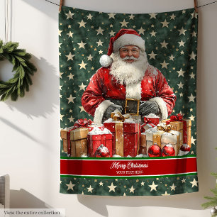 Watercolor Santa Blanket for Christmas Gift
