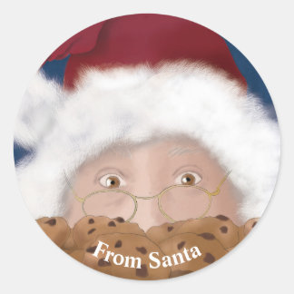 Watercolor Santa Christmas Classic Round Sticker