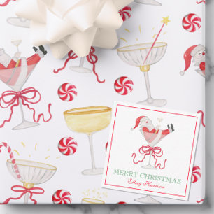 Watercolor Santa Christmas Cocktail Party Card