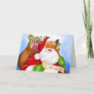 Watercolor Santa Claus Christmas Card