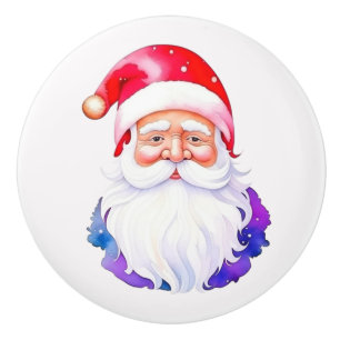 Watercolor Santa Claus design Ceramic Knob