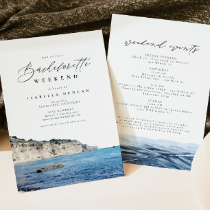 Watercolor Santa Cruz California Beach Ocean Invitation
